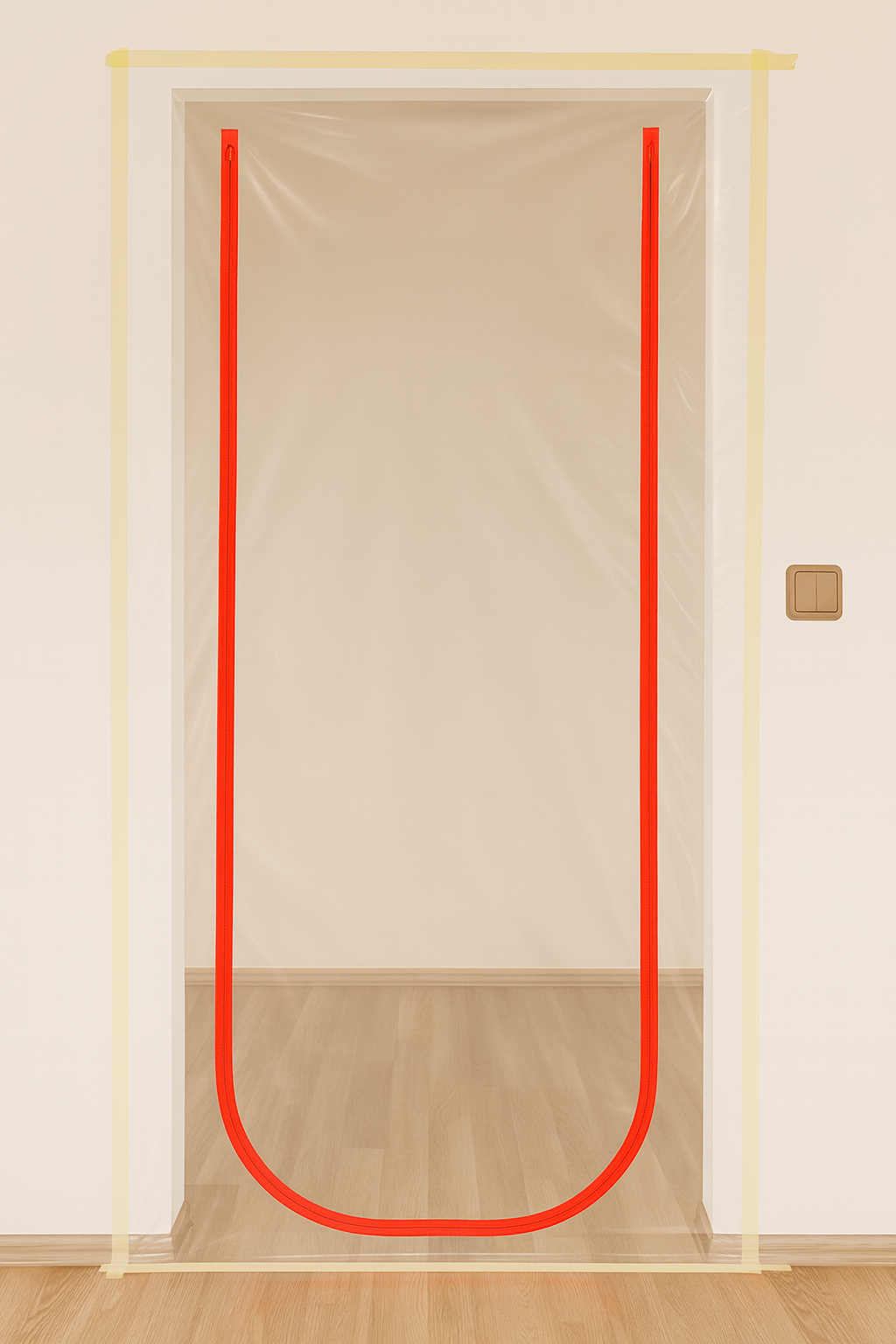 Super Prof Stofstop afsluitfolie met rits 2,5x1,1 mtr 0,1 mm