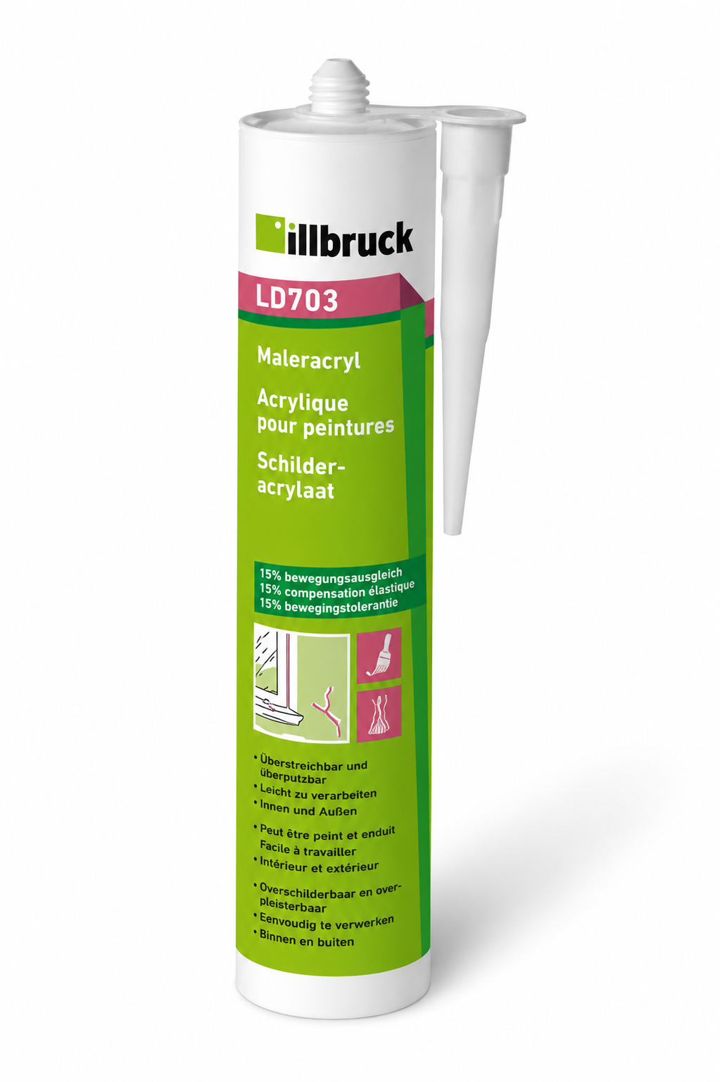Illbruck LD703 Paintable Acrylic Sealant 310 ml White