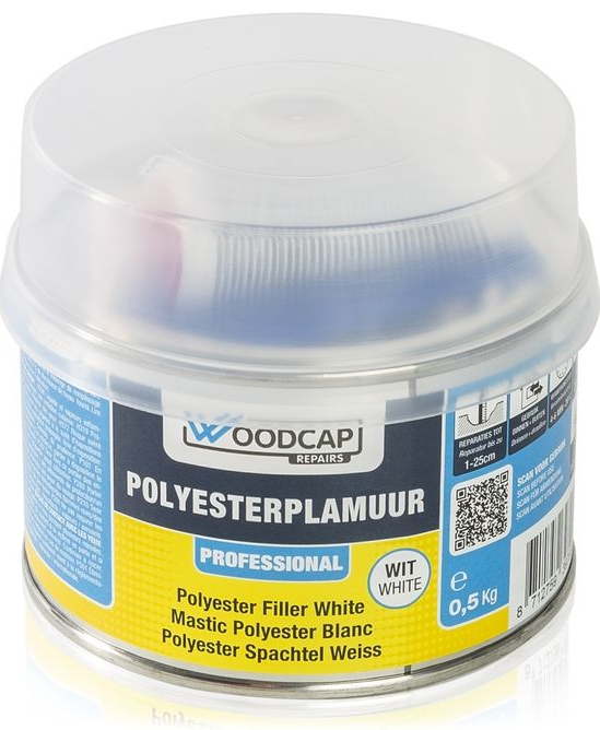 Woodcap Polyester Plamuur Wit - 0,5kg