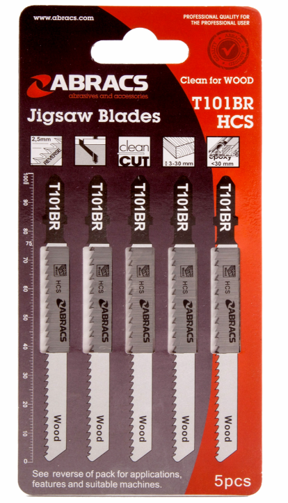 Abracs Decoupeerzaag HCS Tandafstand 2,5 mm Hout T101BR (5 stuks) Abracs Decoupeerzaag HCS Tandafstand 2,5 mm Hout T101BR (5 stuks)