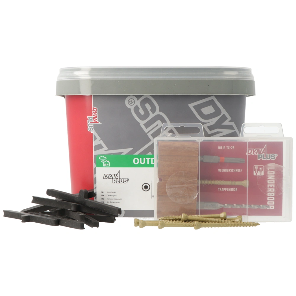 Dynaplus Vlonderkit vlonderschroeven + T-stukjes + Boor + Bitje
