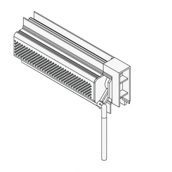 Stangbediening 1000mm (incl. geleider) zwart