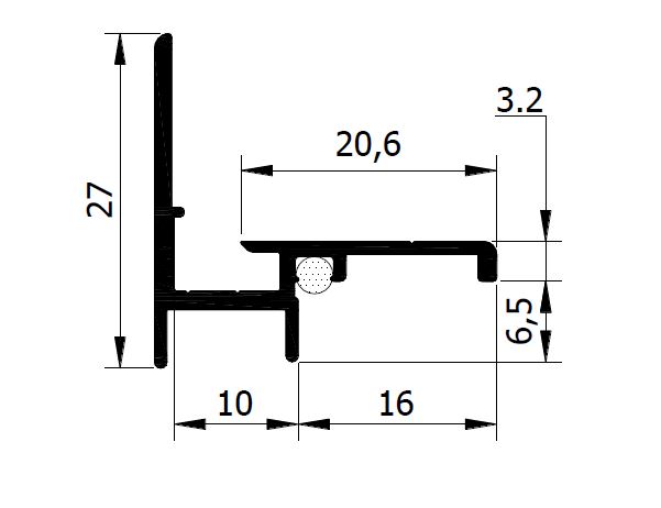 LU G5 D  Geanodiseerd  6 mtr  (2x3mtr)