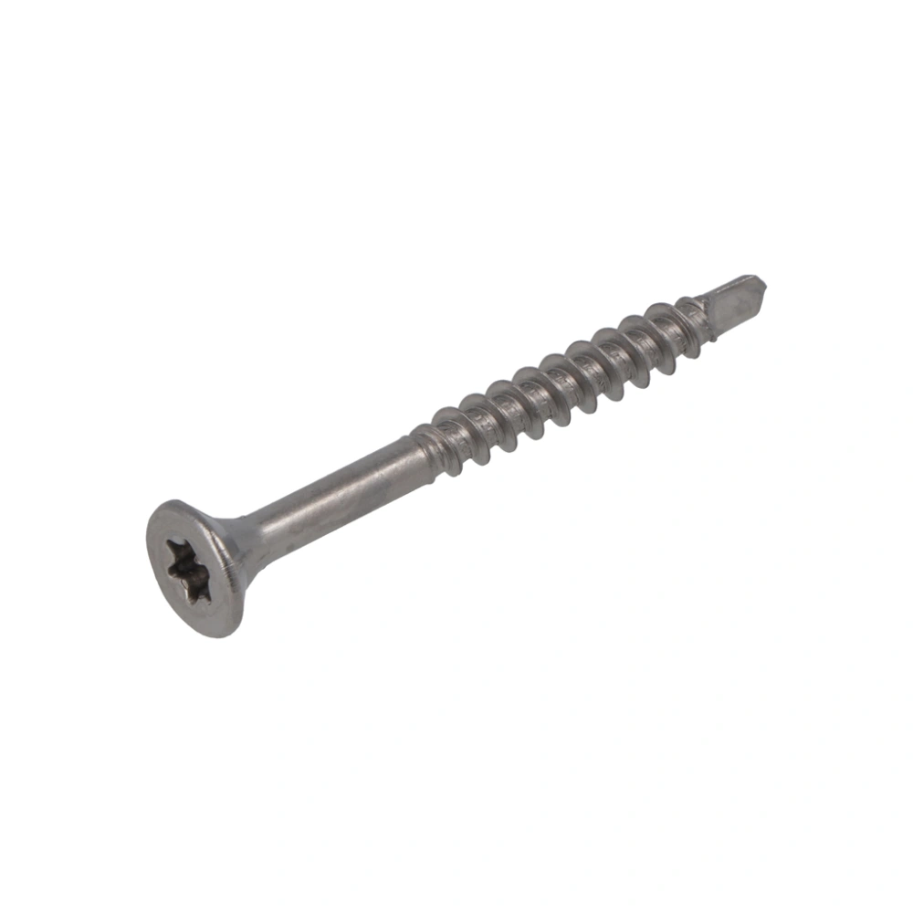 Hardhoutschroef zelfb. 4.5X50/30 RVS410 platkop TX25 Proftec (200)