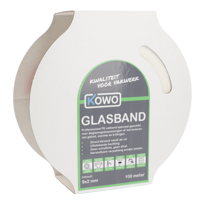 Kowo Celband Sleeve 9x2 mm 10 m - 100 m Wit