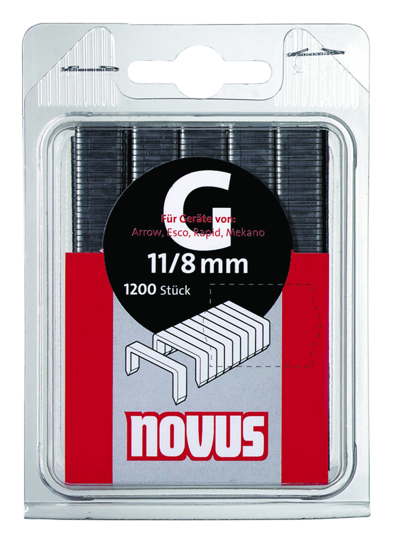 Novus vlakdraad nieten type G 1200 stuks 6 mm