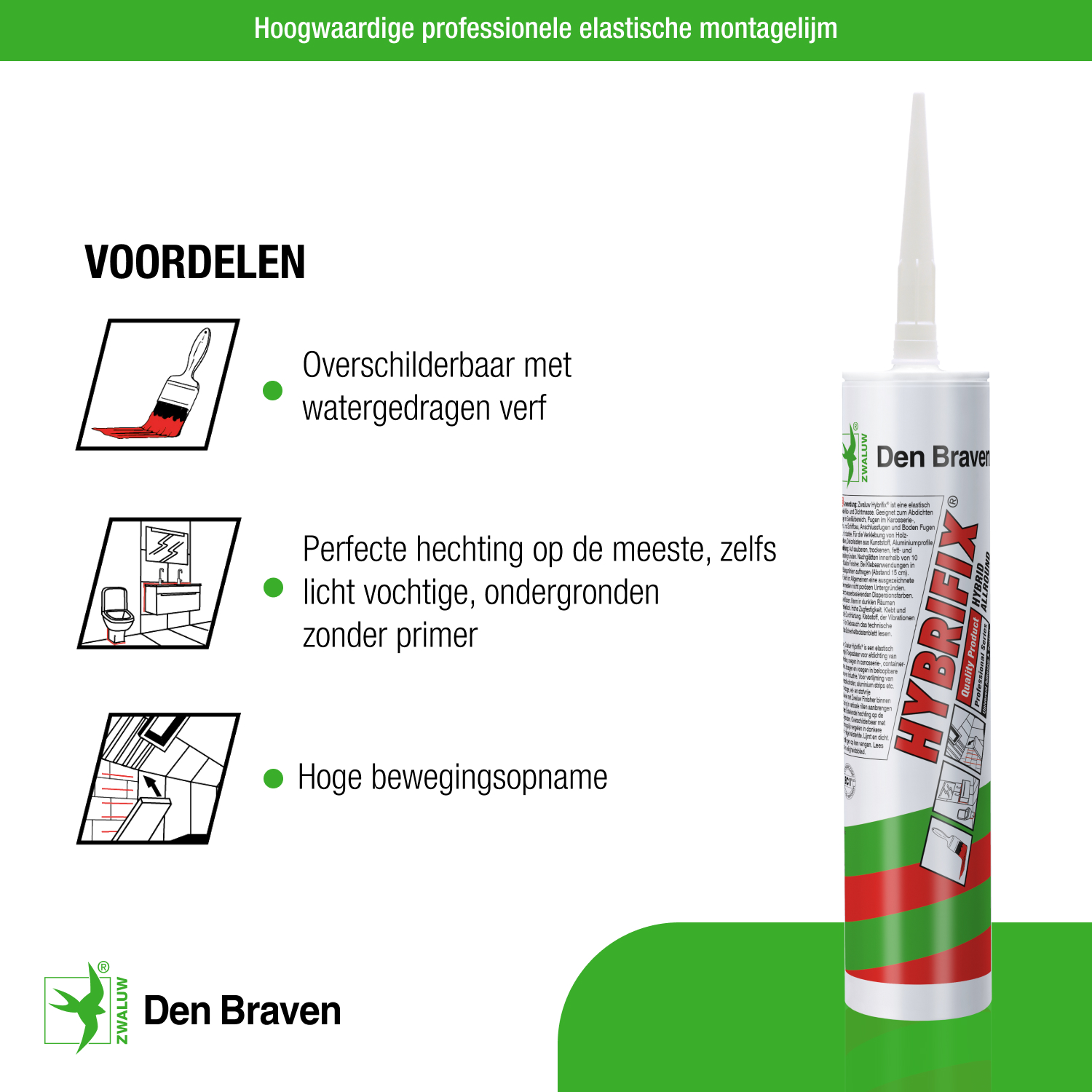 Zwaluw Hybrifix 290 ml Bruin