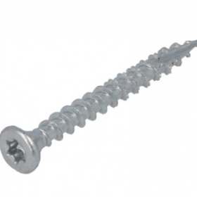 Spaanplaatschroef 4.0X25 Verzinkt TX-20 Platkop + snijp. (200x) Proftec