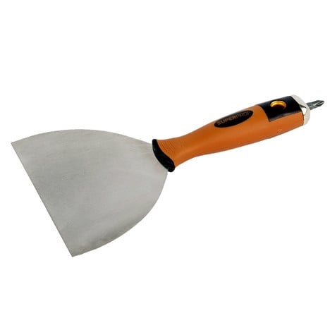 Super Prof Spachtelmes met schroefbit supersoft greep RVS Super Prof Spachtelmes met schroefbit supersoft greep RVS