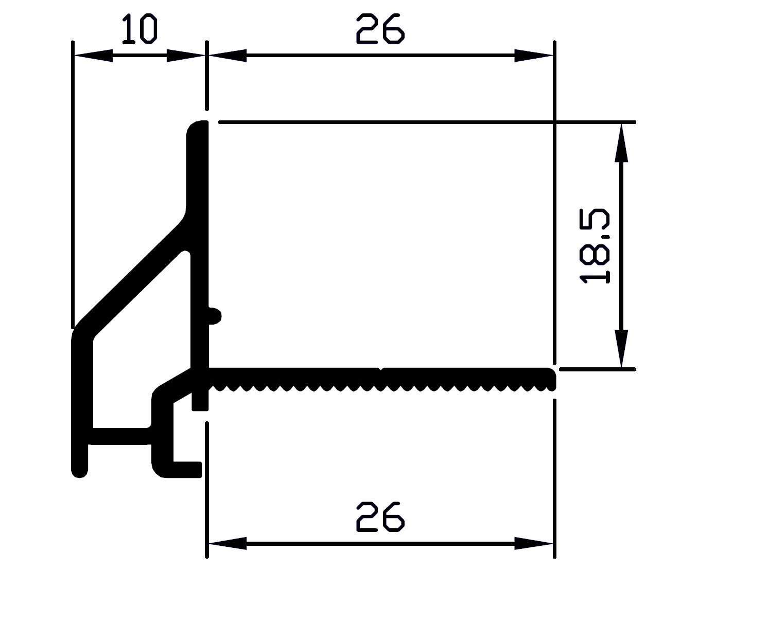 LU G6 D  Geanodiseerd 6 mtr (2x3mtr)