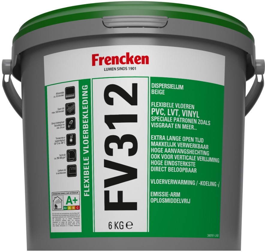 Frencken FV312 Flexible PVC, LVT, and Vinyl Flooring Adhesive 6kg Frencken FV312 Flexible PVC, LVT, and Vinyl Flooring Adhesive 6kg