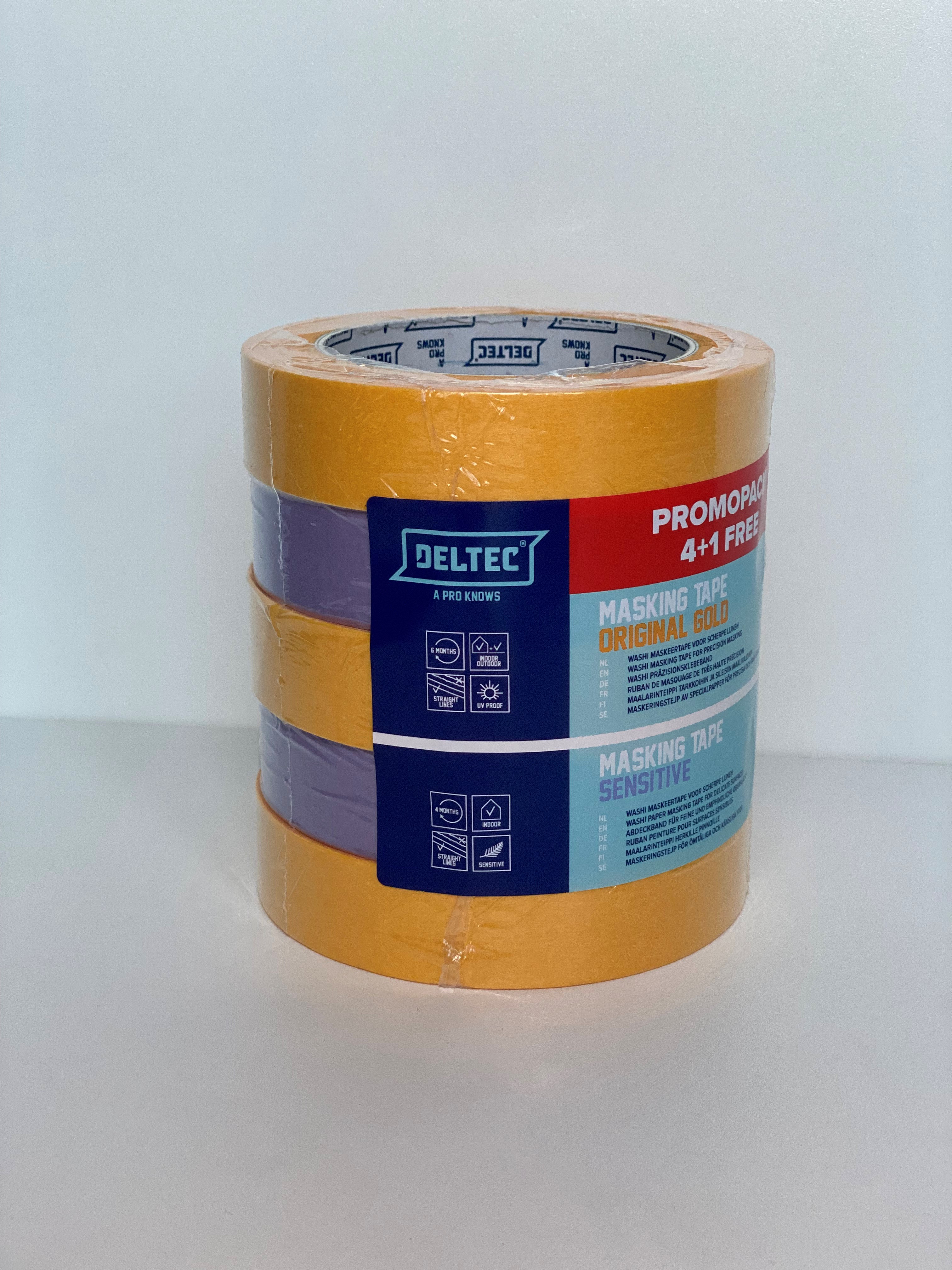 Deltec maskeertape Gold / Sensitive 5-pack 24mm x 50m