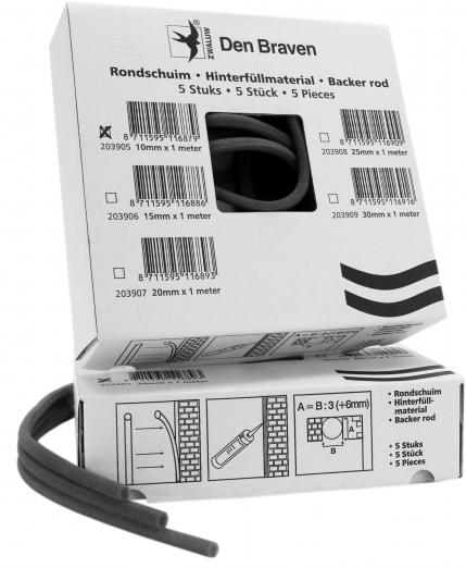 Zwaluw PU Rondschuim open cel (grijs) 10mm Zwaluw PU Rondschuim open cel (grijs) 10mm