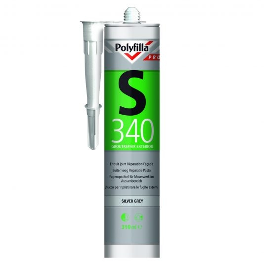 PolyFilla Pro S340 Buitenvoeg Reparatie Zilvergrijs 310 ml