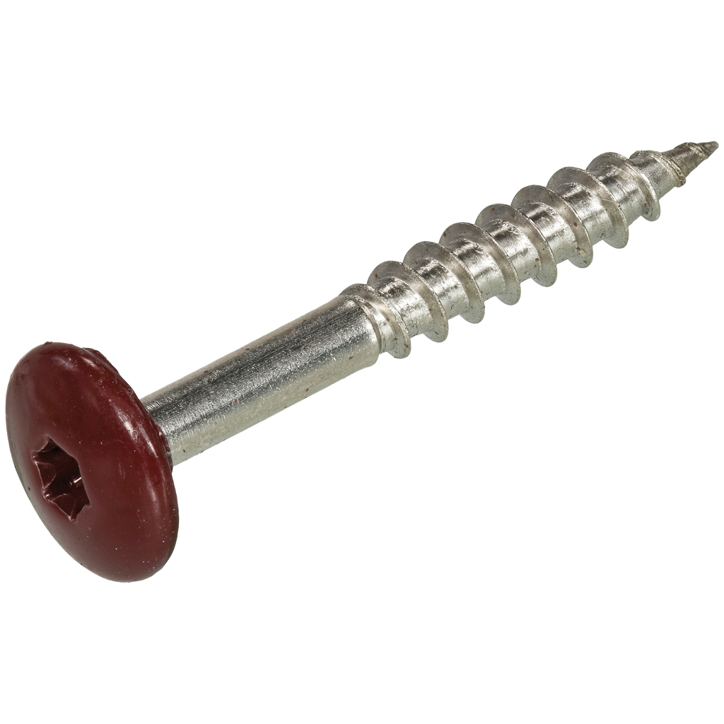 HPL Schroef 4.8x38 RVS-A2 TX20 Wijnrood RAL3005 (100)