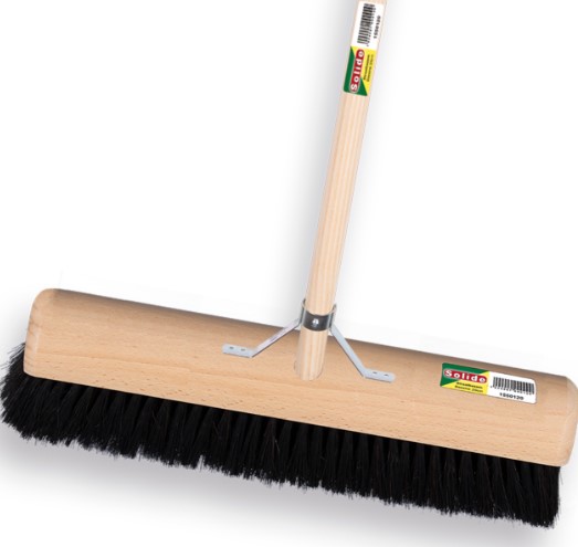 Solide Zaalveger zwart 50 cm + steel 150 x 2,8 + stokhouder Solide Zaalveger zwart 50 cm + steel 150 x 2,8 + stokhouder