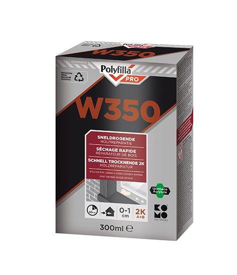PolyFilla Pro W350 2K Sneldrogende Houtreparatie Set 300ml