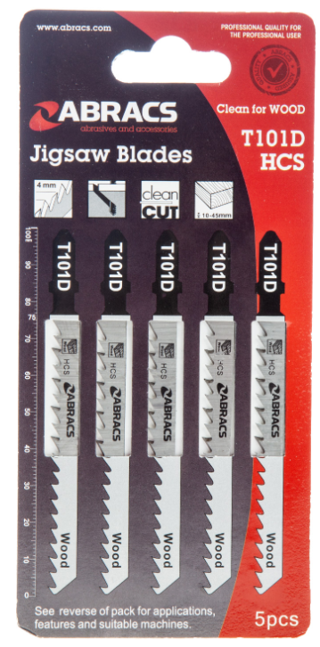 Abracs Decoupeerzaag HCS Tandafstand 4 mm Hout T101D (5 stuks) Abracs Decoupeerzaag HCS Tandafstand 4 mm Hout T101D (5 stuks)