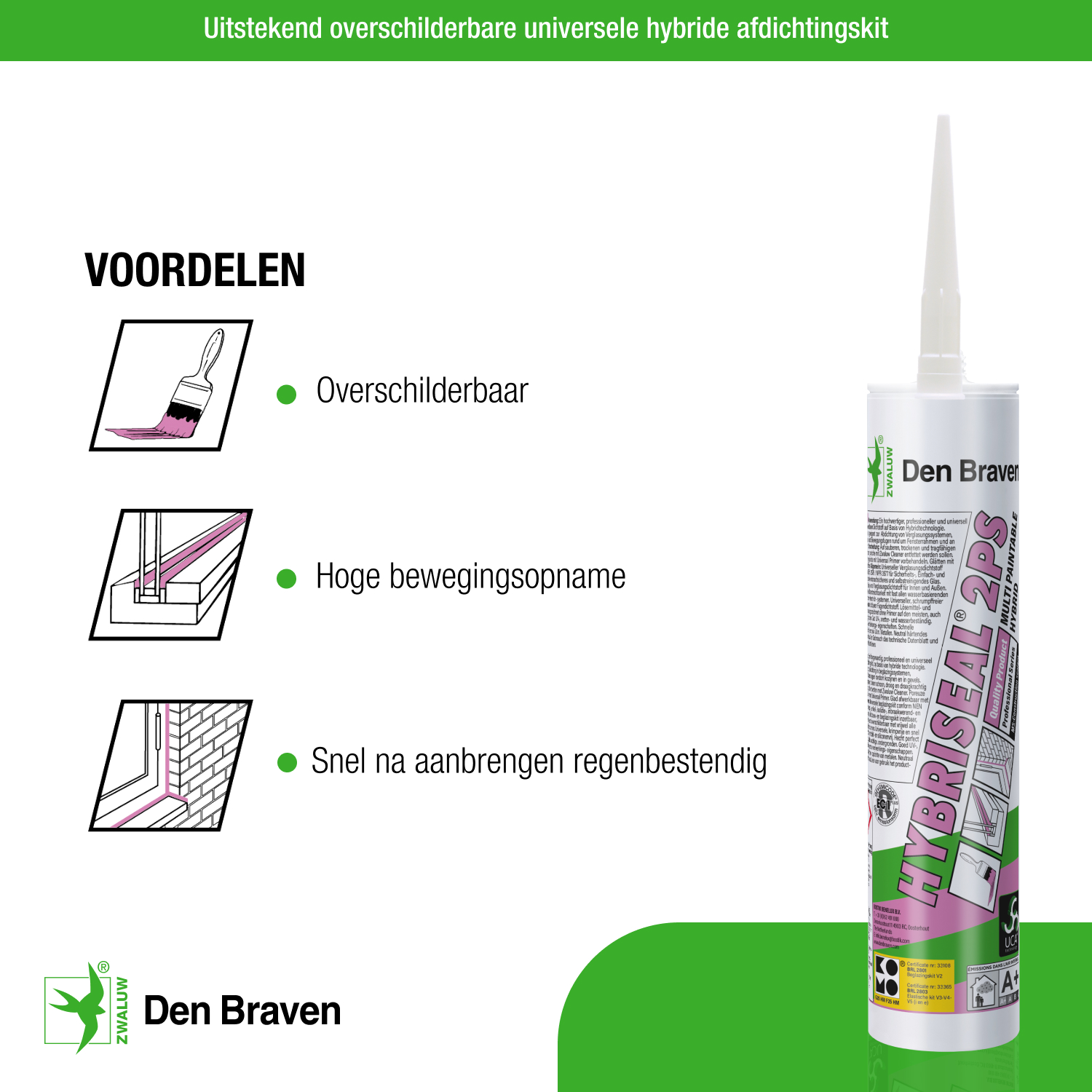 Zwaluw Hybriseal 2PS 290 ml bruin