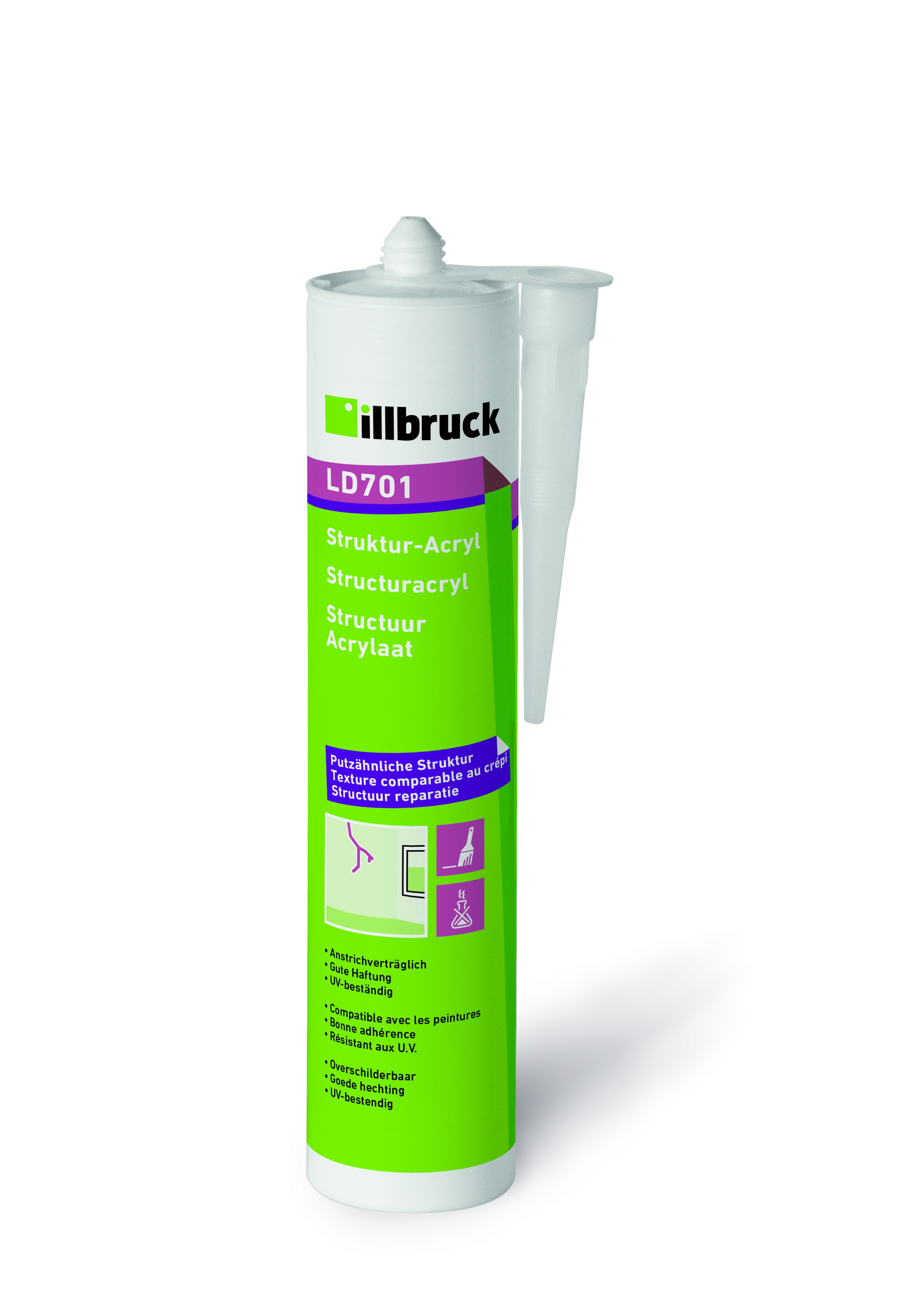 illbruck LD701 Structuur Acrylaatkit 310 ml Wit illbruck LD701 Structuur Acrylaatkit 310 ml Wit
