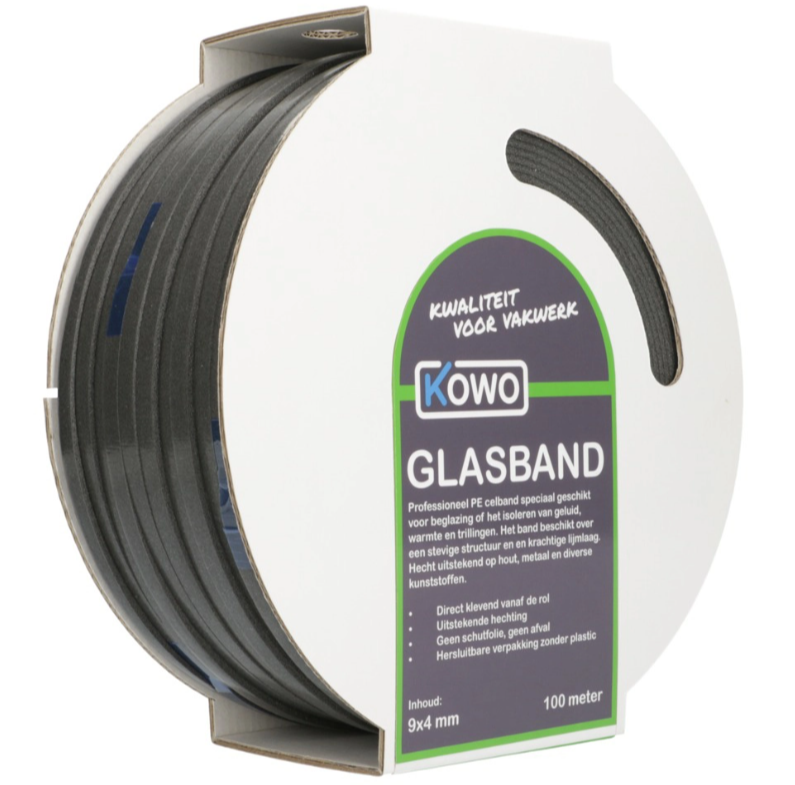 Kowo Celband Sleeve 9x4 mm 10 m Zwart