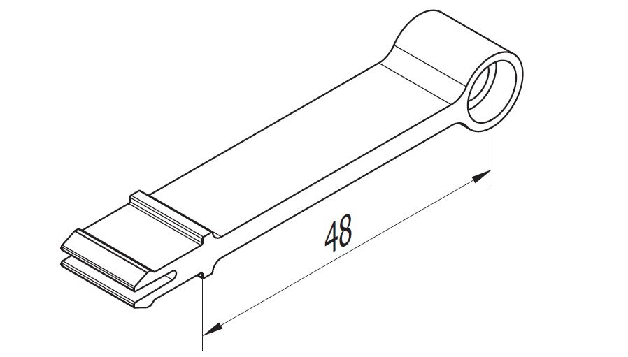 Hendel 48 mm wit