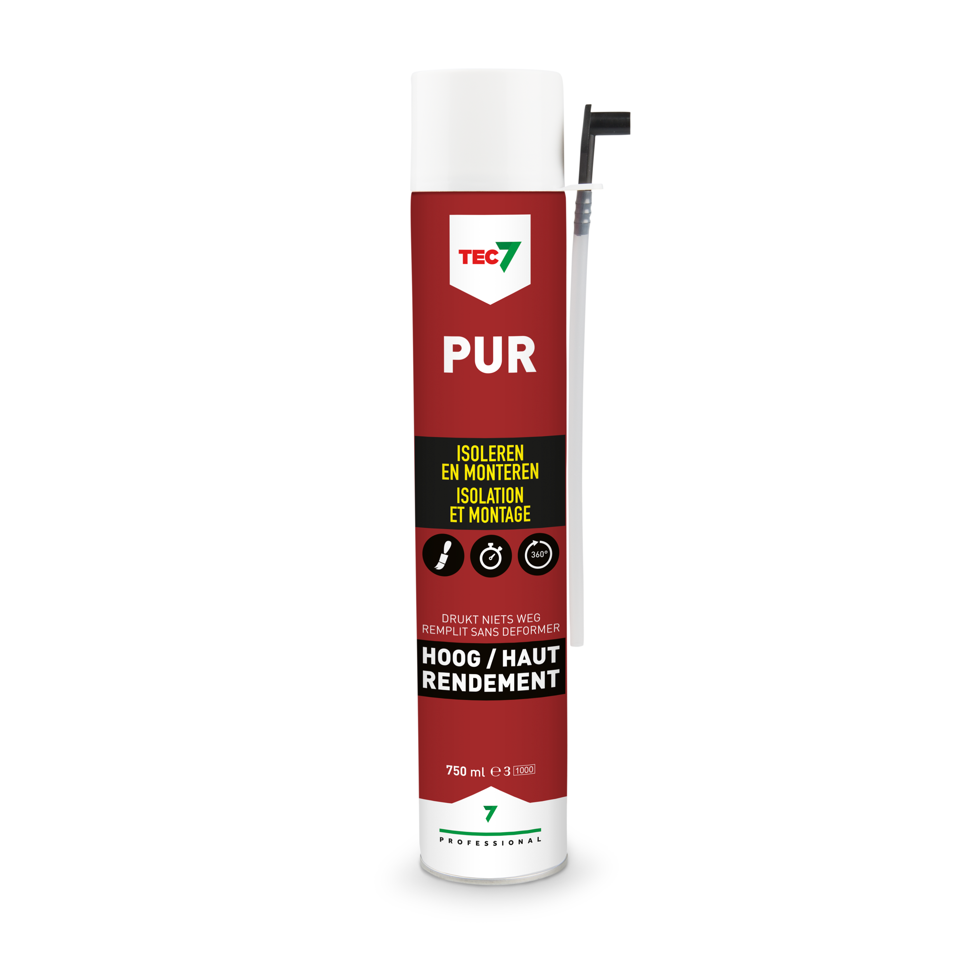 Tec7 PUR isolatie- en montageschuim 750ml 