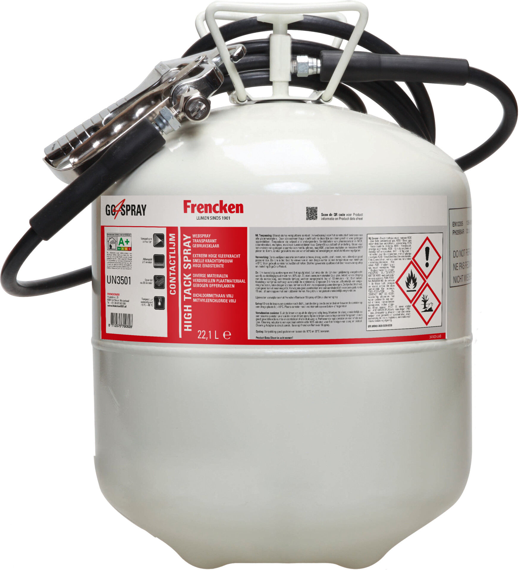 Frencken CS1661 High Tack Spray Transparant 22,1 l