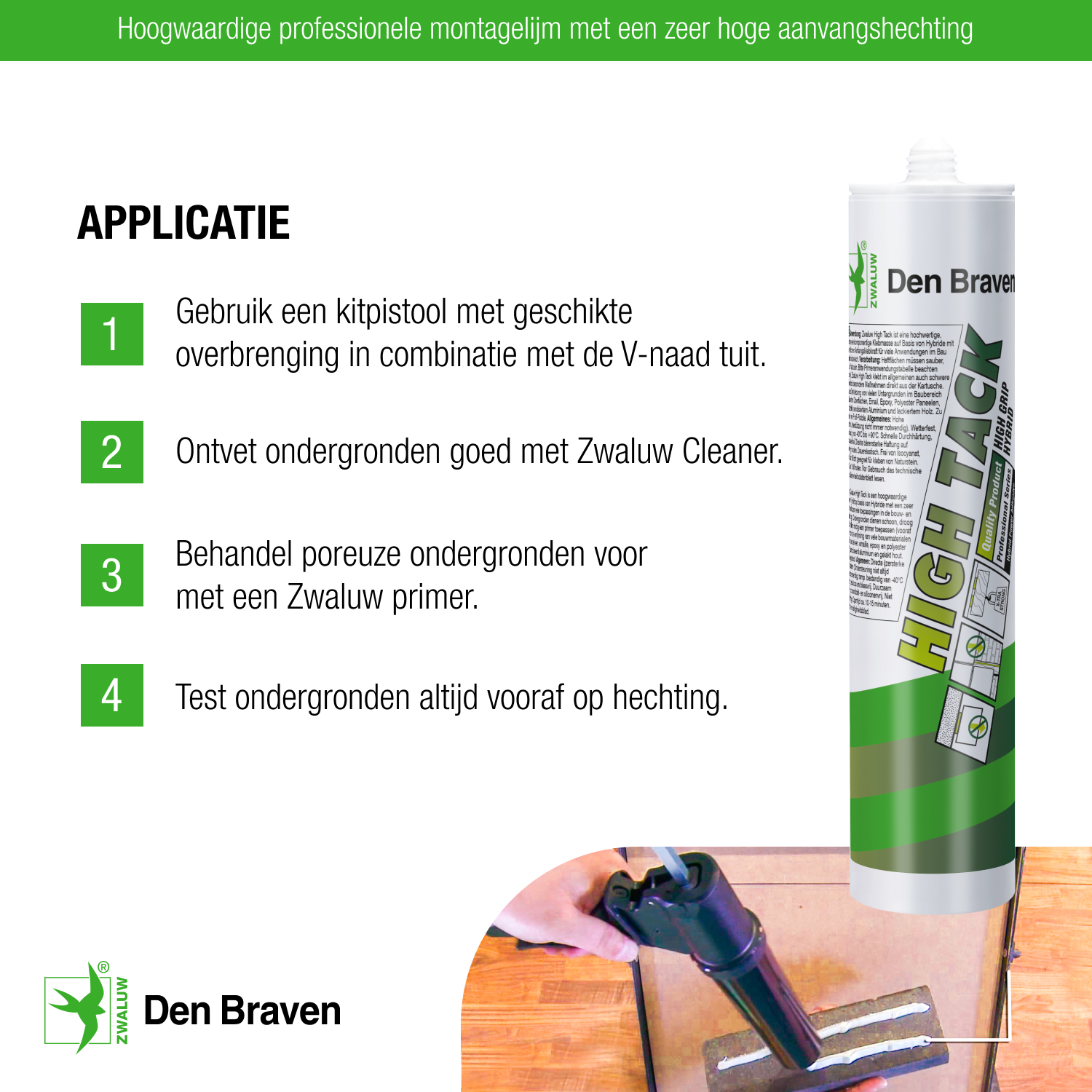 Zwaluw Groene Actie Krat High Tack 12x 290 ml Wit