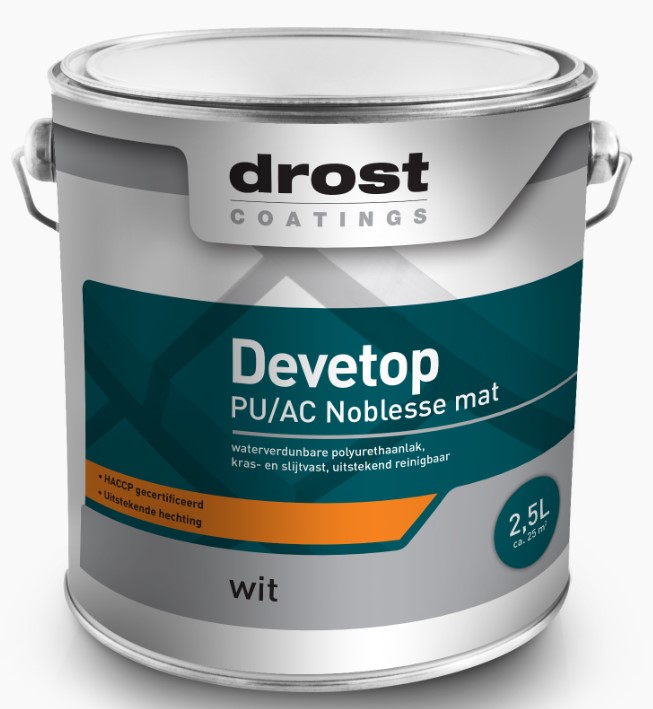 Drost Devetop Pu/Ac Noblesse Mat 1 ltr Wit