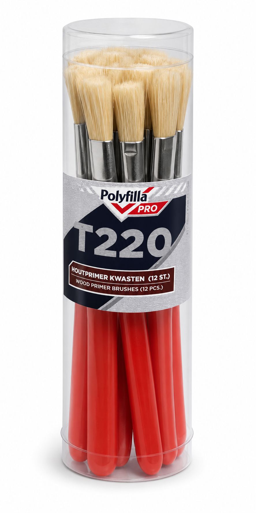 PolyFilla Pro T220 Houtprimer Kwasten Koker 12 Stuks