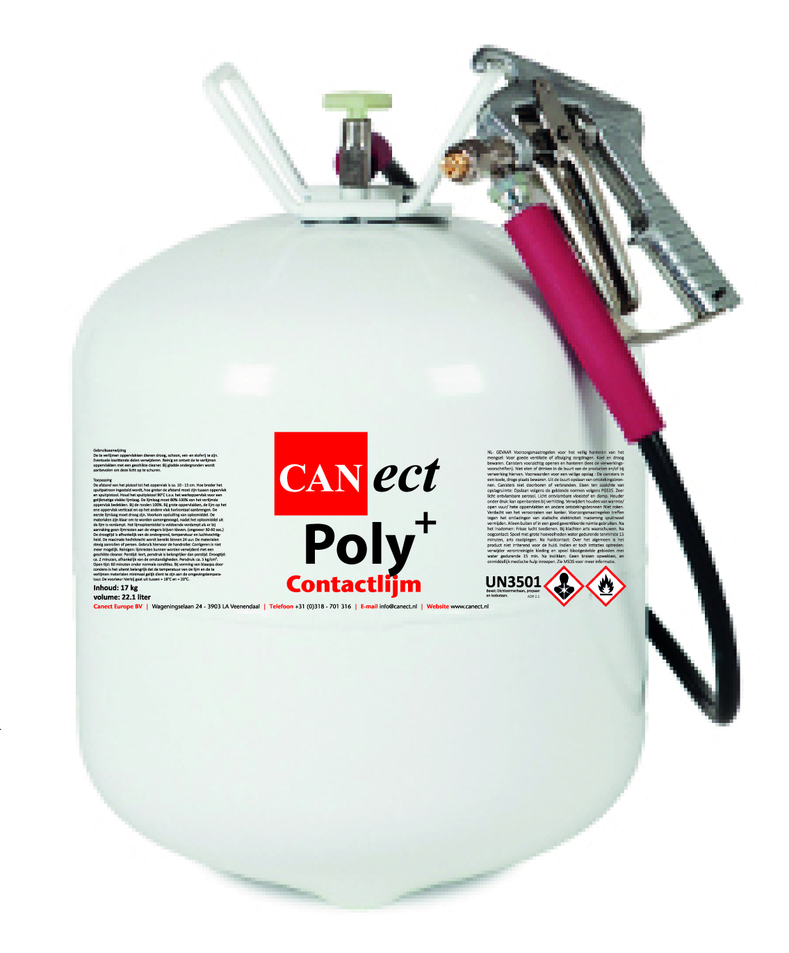 Canect Poly+ Contactlijm stalen vat 22 L