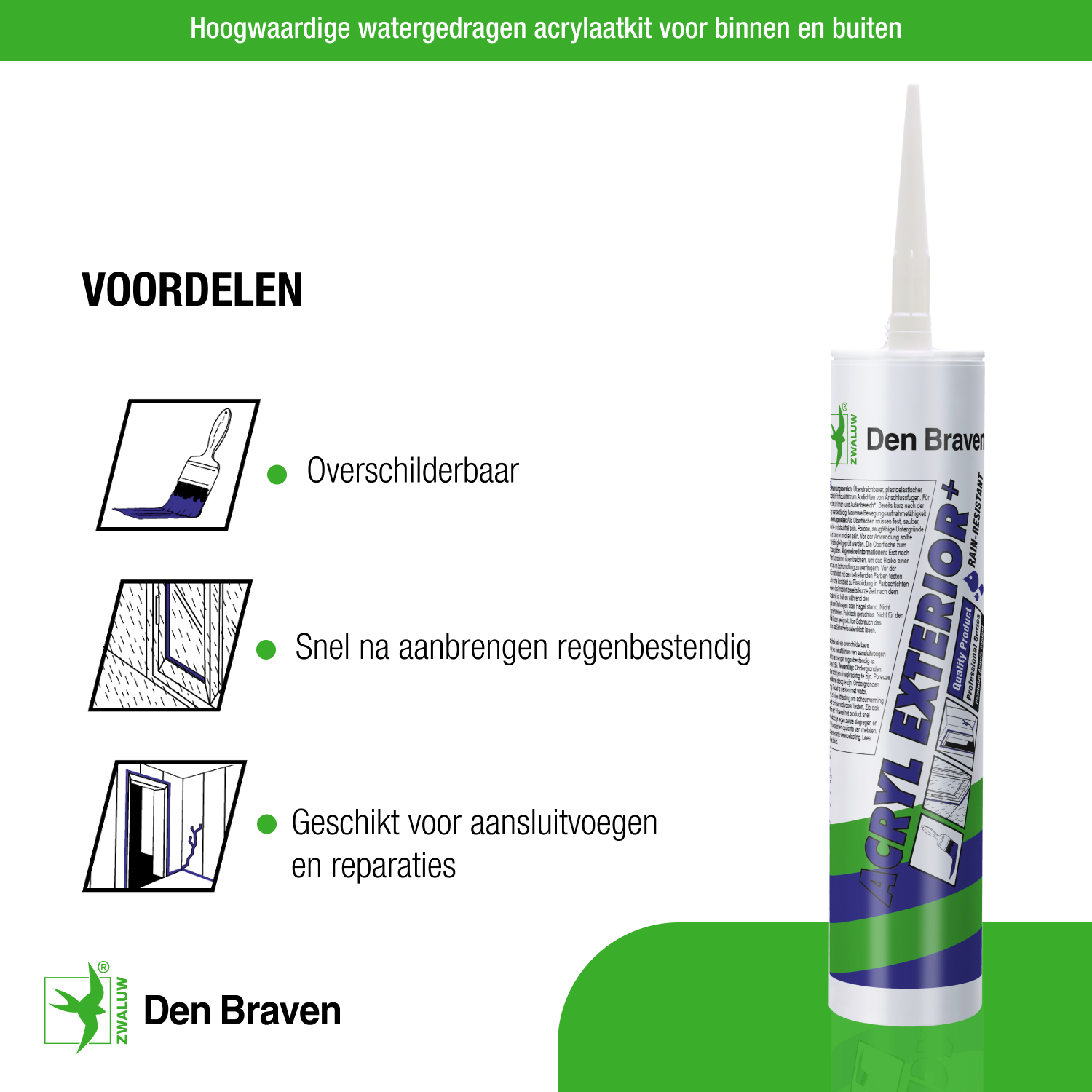 Zwaluw Acryl Exterior 310 ml Bruin