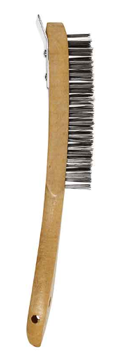 Abracs Wooden Steel Brush 4 Rows with Scraper