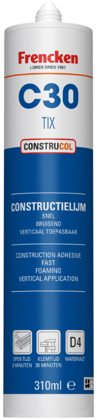 Frencken PU Constructielijm C30 Tix 310 ml Frencken PU Constructielijm C30 Tix 310 ml