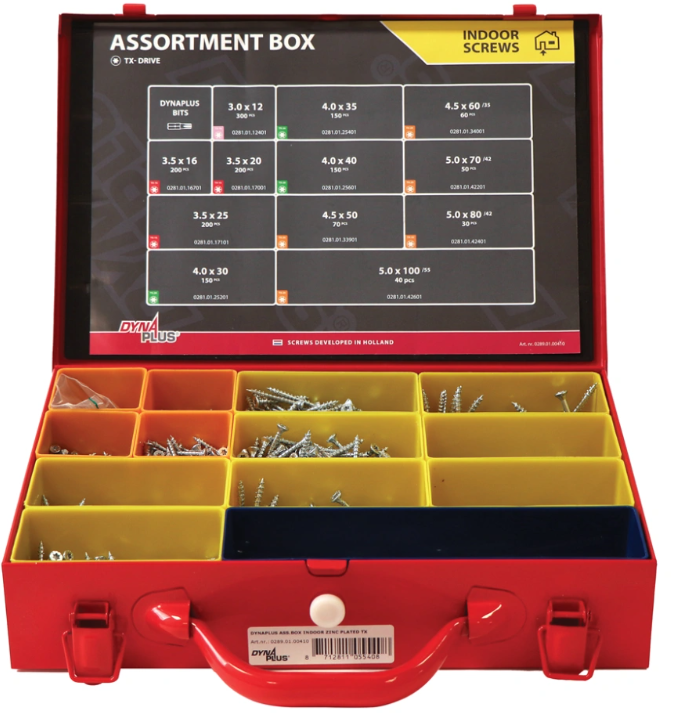 Dynaplus Assortimentskoffer Indoor Verzinkt TX Dynaplus Assortimentskoffer Indoor Verzinkt TX