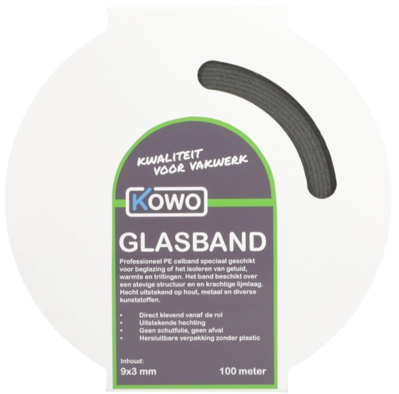 Kowo Celband Sleeve 9x3 mm 100 m Zwart