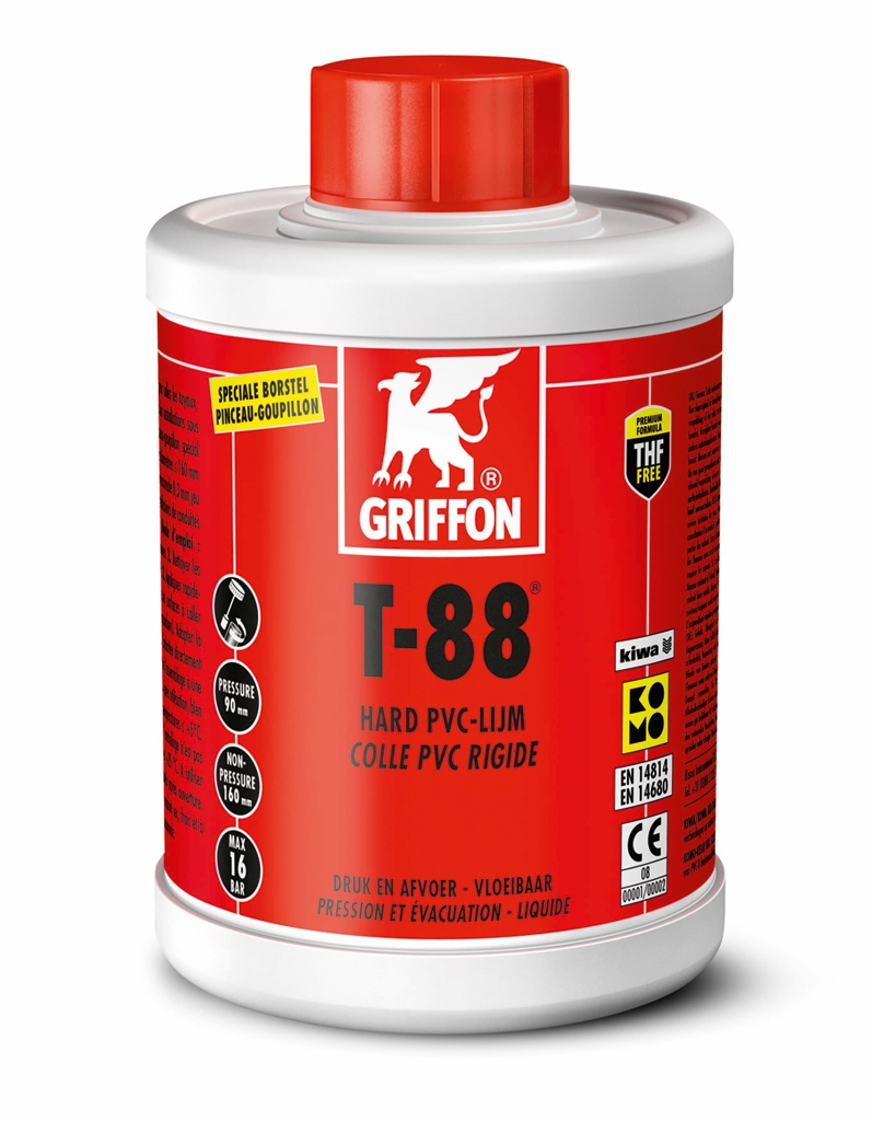 Griffon T-88 PVC-lijm 250ml Met borstel Griffon T-88 PVC-lijm 250ml Met borstel