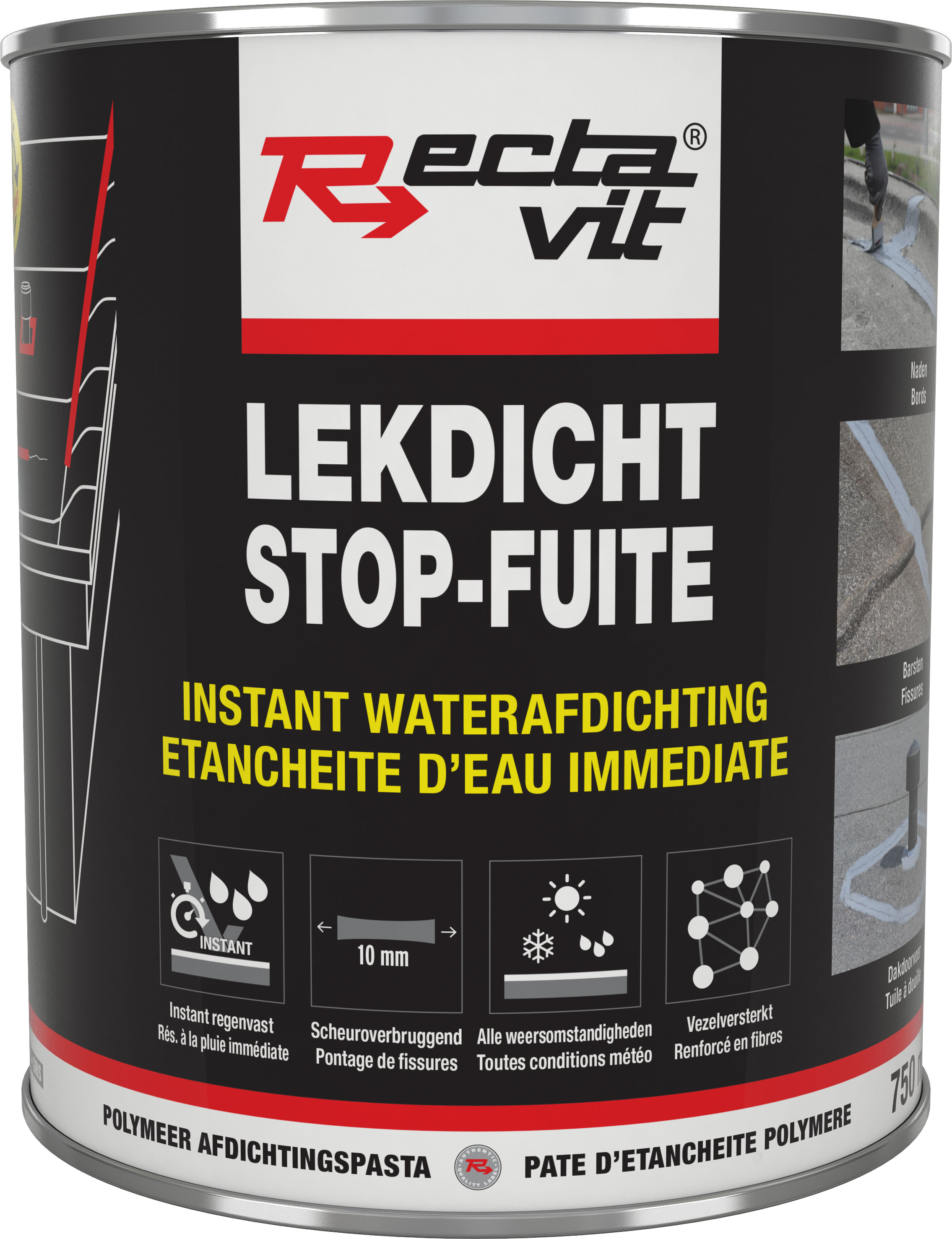 Rectavit Lekdicht Daken & Goten - Donkergrijs 750ml