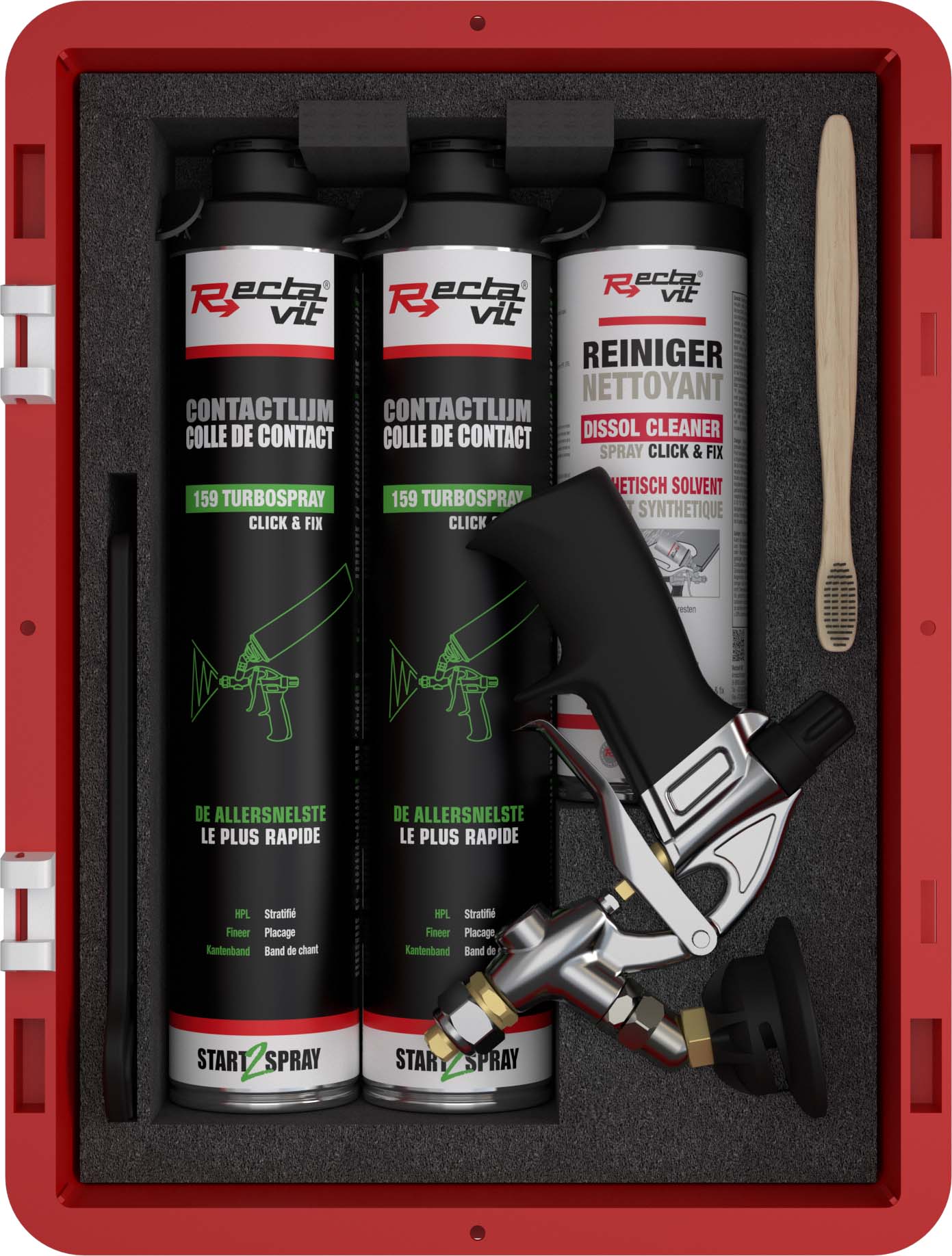 Rectavit 159 Turbospray Spray Gun set Click & Fix Hout & Interieur