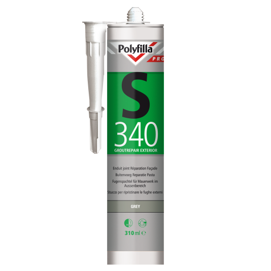 PolyFilla Pro S340 Buitenvoeg Reparatie Donkergrijs 310 ml