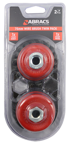 Abracs Bowl steel brush 75mm 2-pack  Abracs Bowl steel brush 75mm 2-pack
