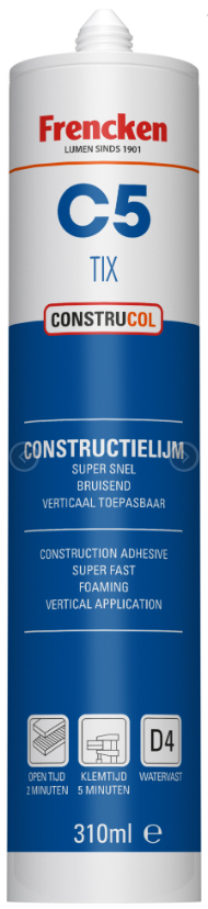 Frencken PU Constructielijm C5 Tix 310 ml Frencken PU Constructielijm C5 Tix 310 ml