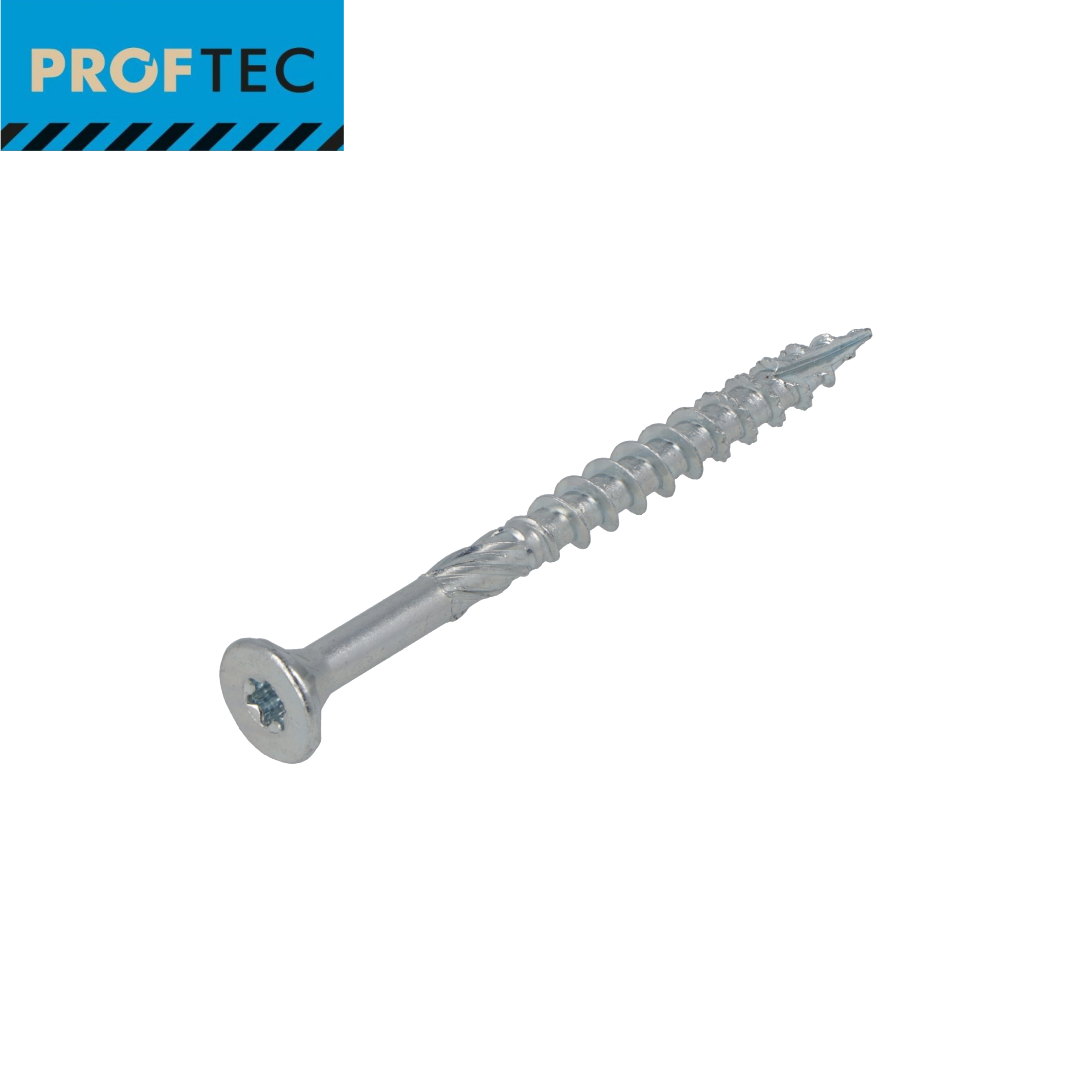 Spaanplaatschroef 6.0X50/30 Verzinkt TX-30 Platkop+snijp. (100x) Proftec