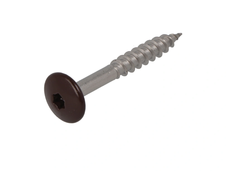 Dak&Gevel Kleurkopschr 4.8X38 Rvs-A2 Bruin Ral8017 (50)