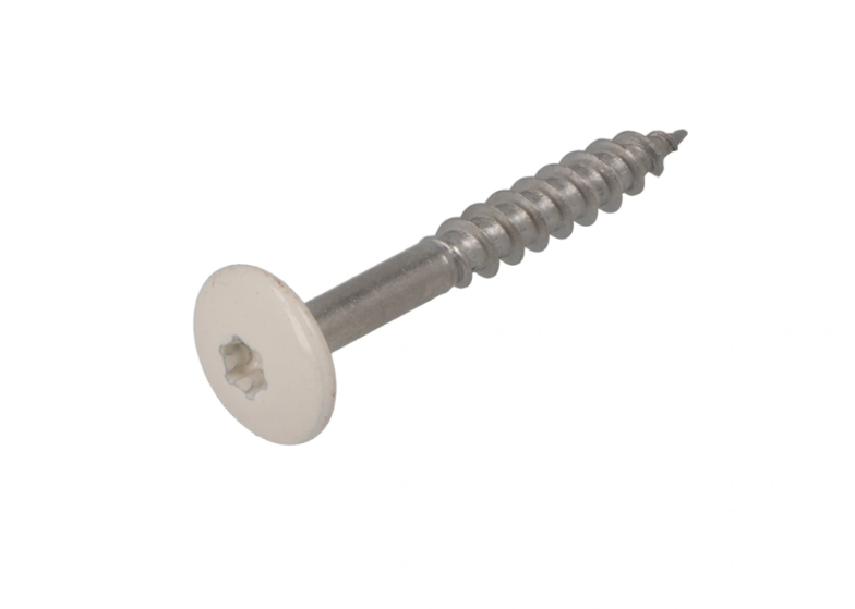 Dak&Gevel Kleurkopschr 4.8X38 Rvs-A2 Crèmewit Ral9001 (50)