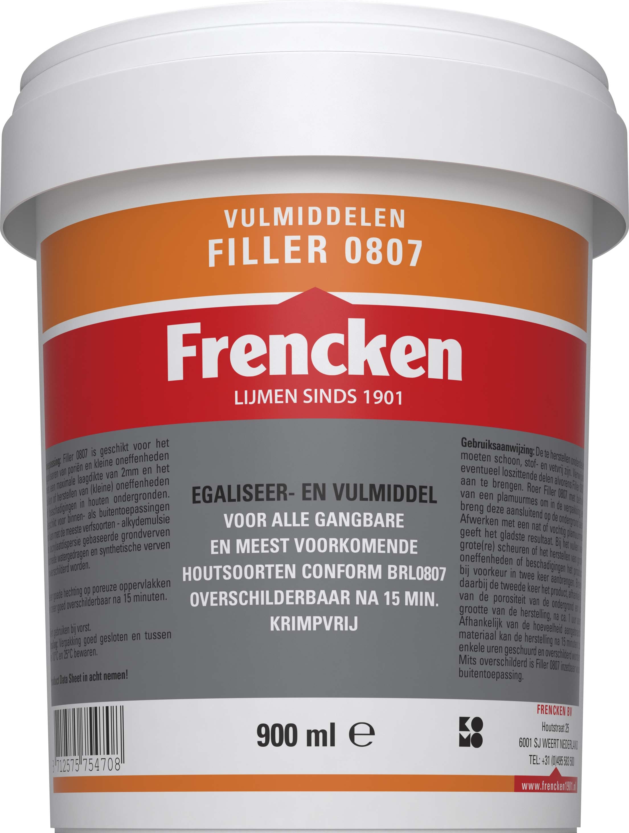 Frencken Filler 0807 wit 900 ml