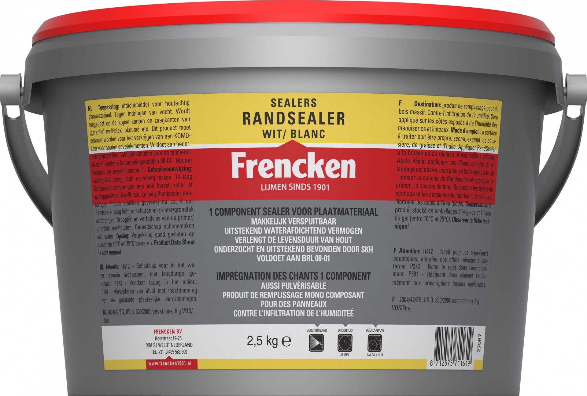 Frencken Randsealer wit 2,5 kg