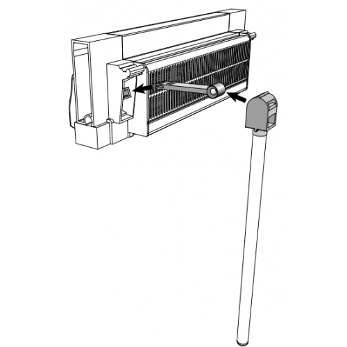 Aanhaakstang (Stang 134) 1000mm zwart