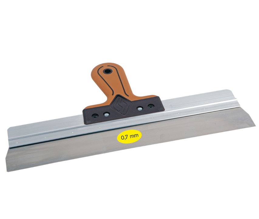 Super Prof, gipsmes aluminium, RVS soft handgreep - 380x0.7mm Super Prof, gipsmes aluminium, RVS soft handgreep - 380x0.7mm